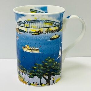 Vintage Narelle Wildman 2003 Sydney Australia Harbor Porcelain Coffee Mug Cup